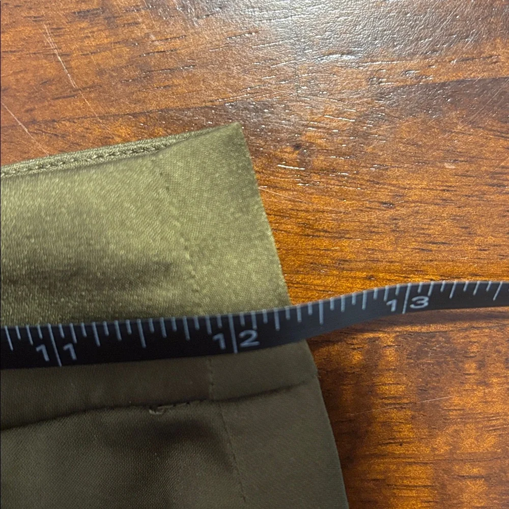 Free People Olive Green Satin Midi Skirt (size 2) - Picture 4 of 5